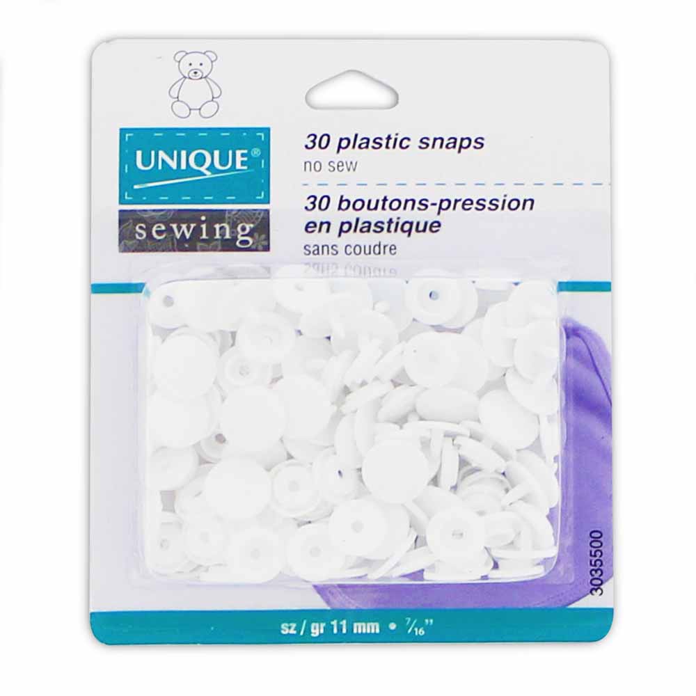 Boutons-pression - blanc no 2 / 11mm (3⁄8″) - 30 paires