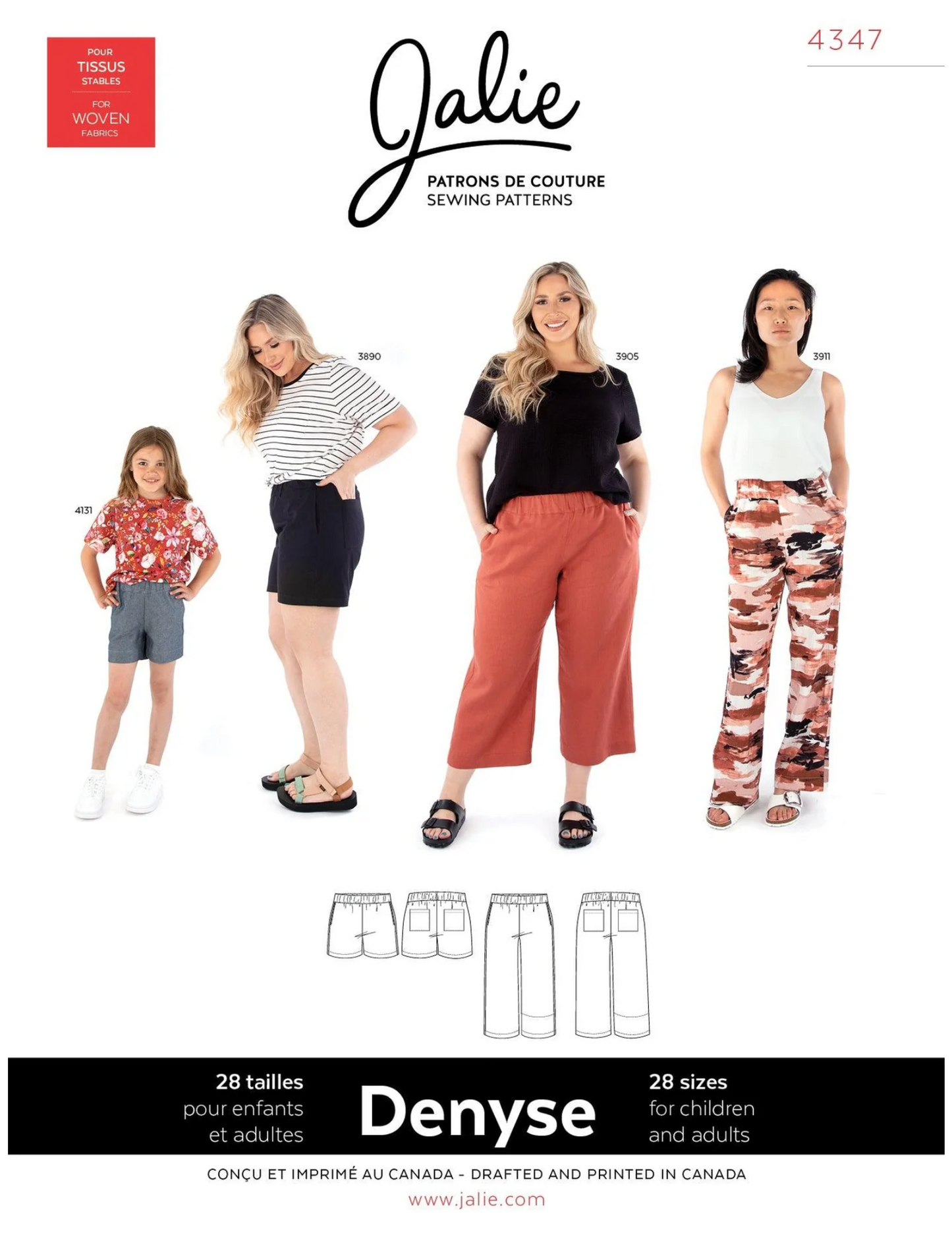 Pantalon et short en tissé à enfiler Denyse 4347