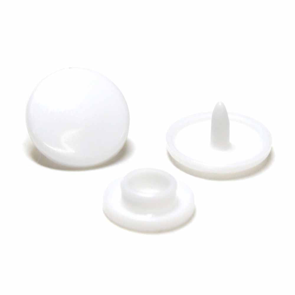 Boutons-pression - blanc no 2 / 11mm (3⁄8″) - 30 paires