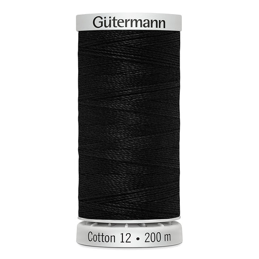 Fil coton noir- 200m - Gutermann