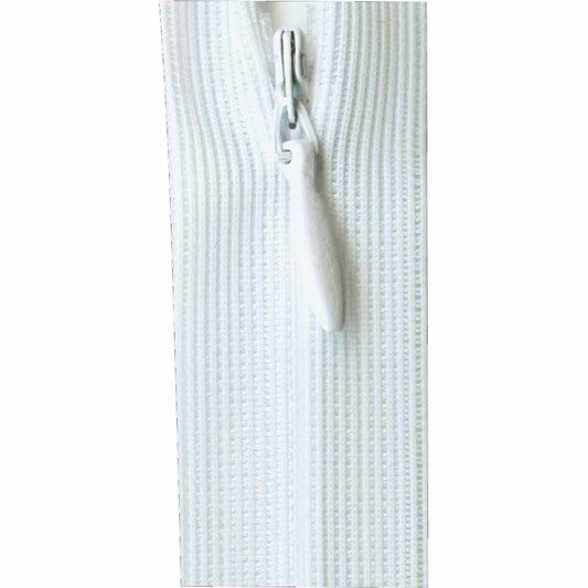 Fermeture à glissière invisible à bout fermé 20cm (8″) - blanc