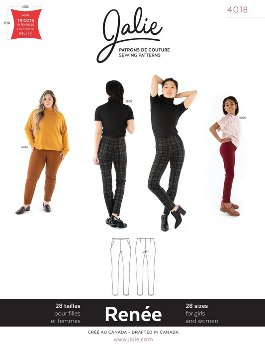Pantalon en ponte Renée 4018 - Patron papier Jalie